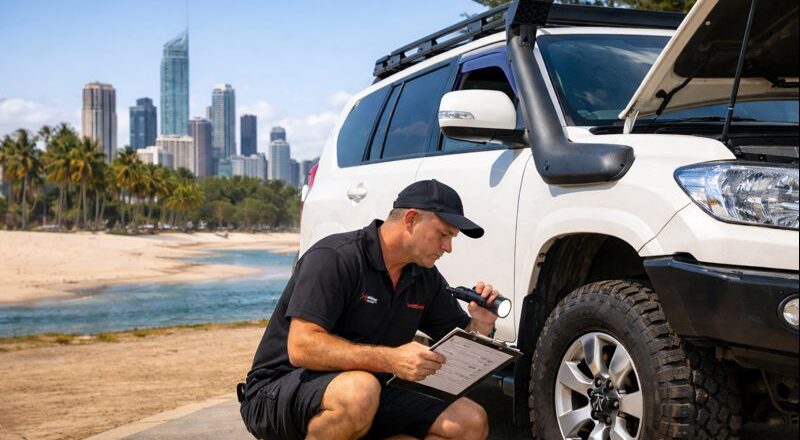 Mobile vehicle inspection service for a used car purchase