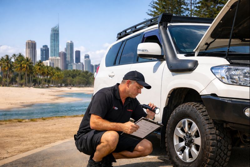 Mobile vehicle inspection service for a used car purchase